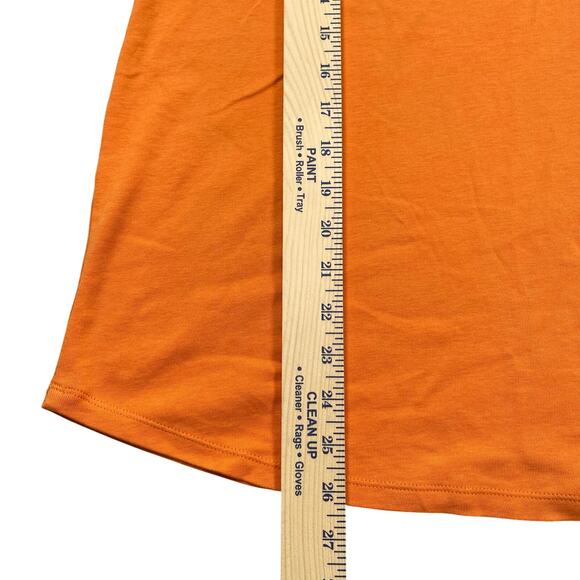 J Jill Top Womens Large Orange 100% Pima Cotton Crew-neck Shirttail Tee - Picture 7 of 14